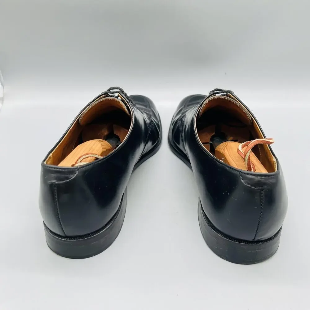 Cole Haan Shoes Mens 10 Black Leather Derby Oxford Dress Made USA Vtg Classic